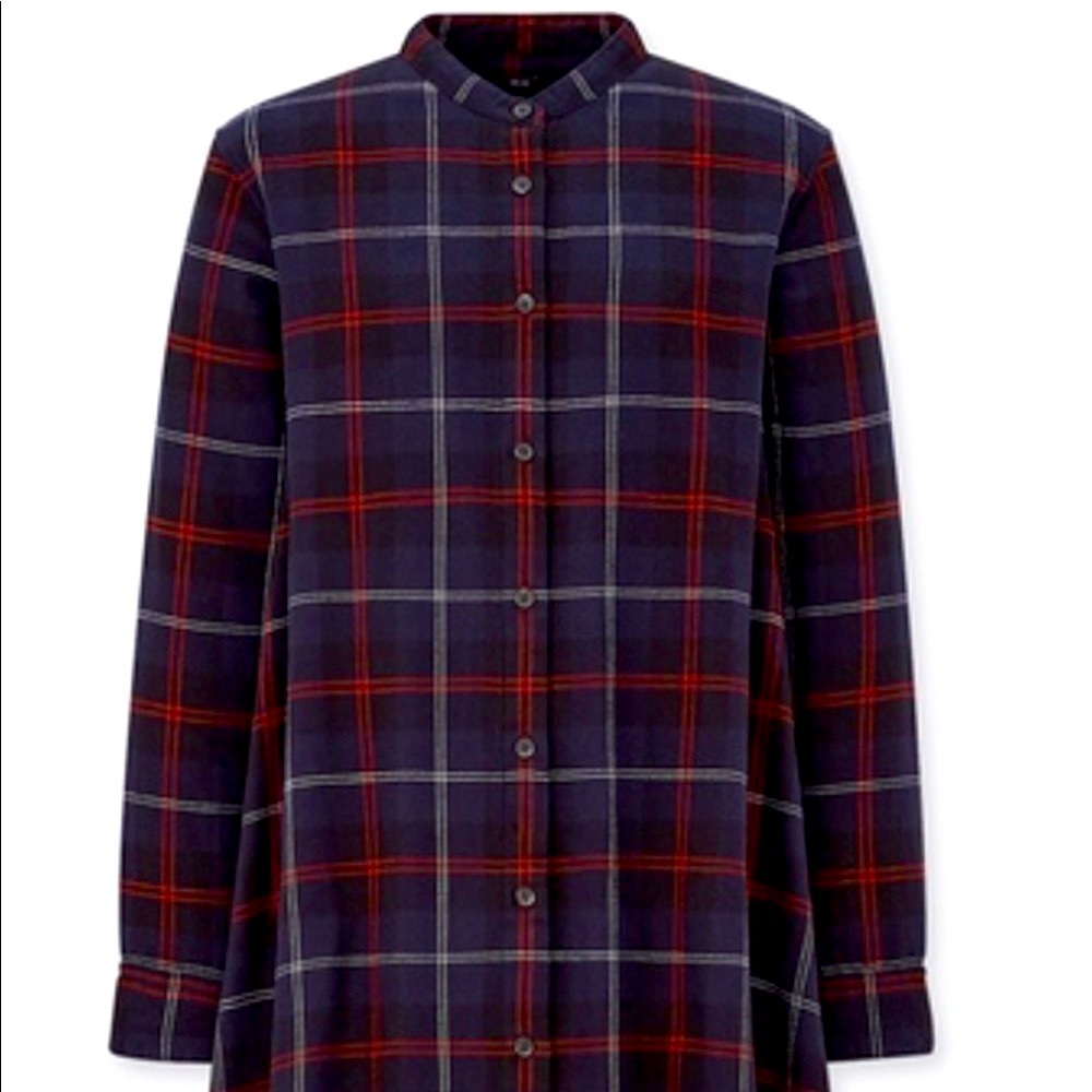 Uniqlo flannel A-line long sleeve dress
